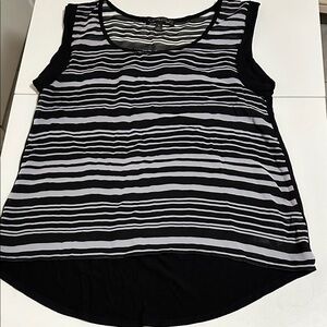 Christopher & Banks Black and White Striped Tank Top